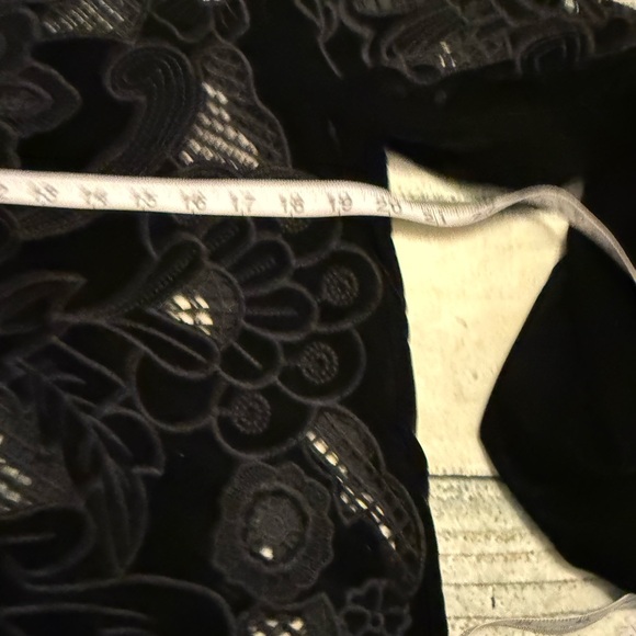 Beautiful! Zara black embroidered lace see thru velvet blouse shirt . S - Picture 6 of 9